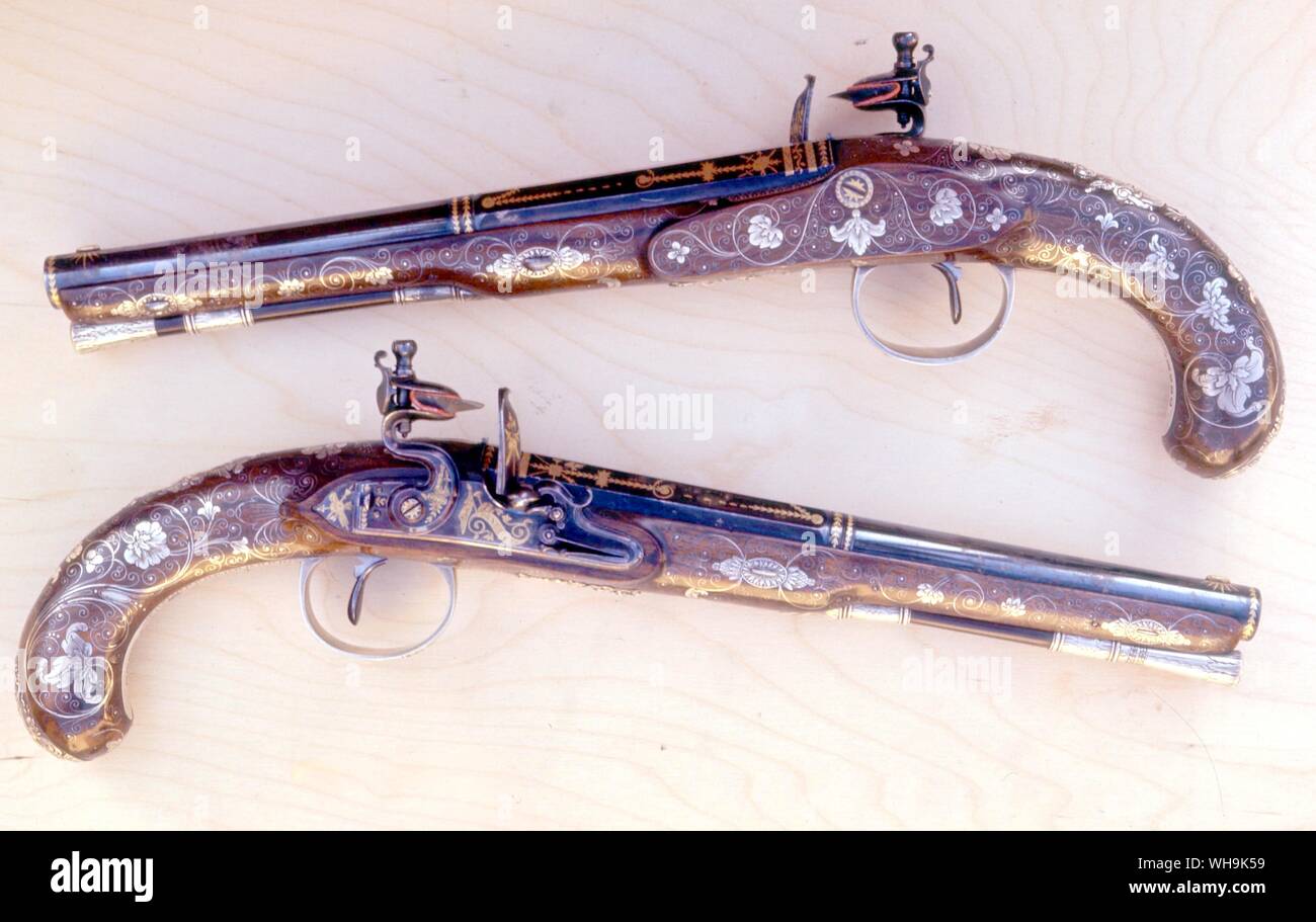 Pistolets de duel 1791 Banque D'Images