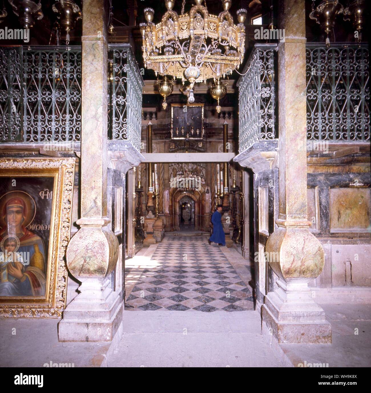 Jérusalem, église du Saint Sepuihre entrée du tombeau du Christ Banque D'Images