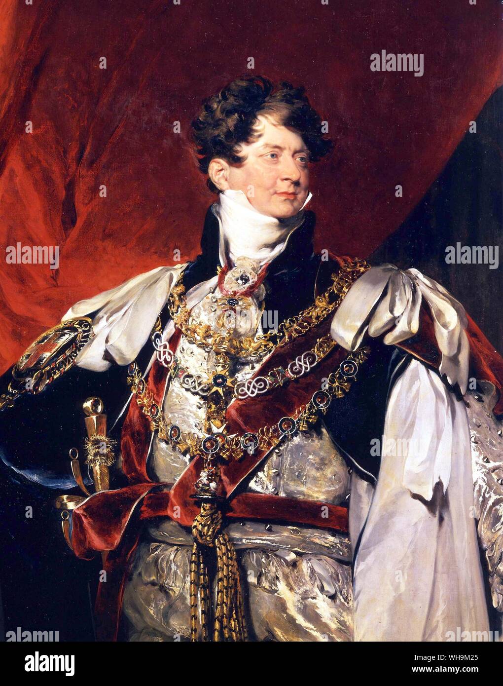 Le Prince Régent en porte-jarretelles Robes 1819 Banque D'Images