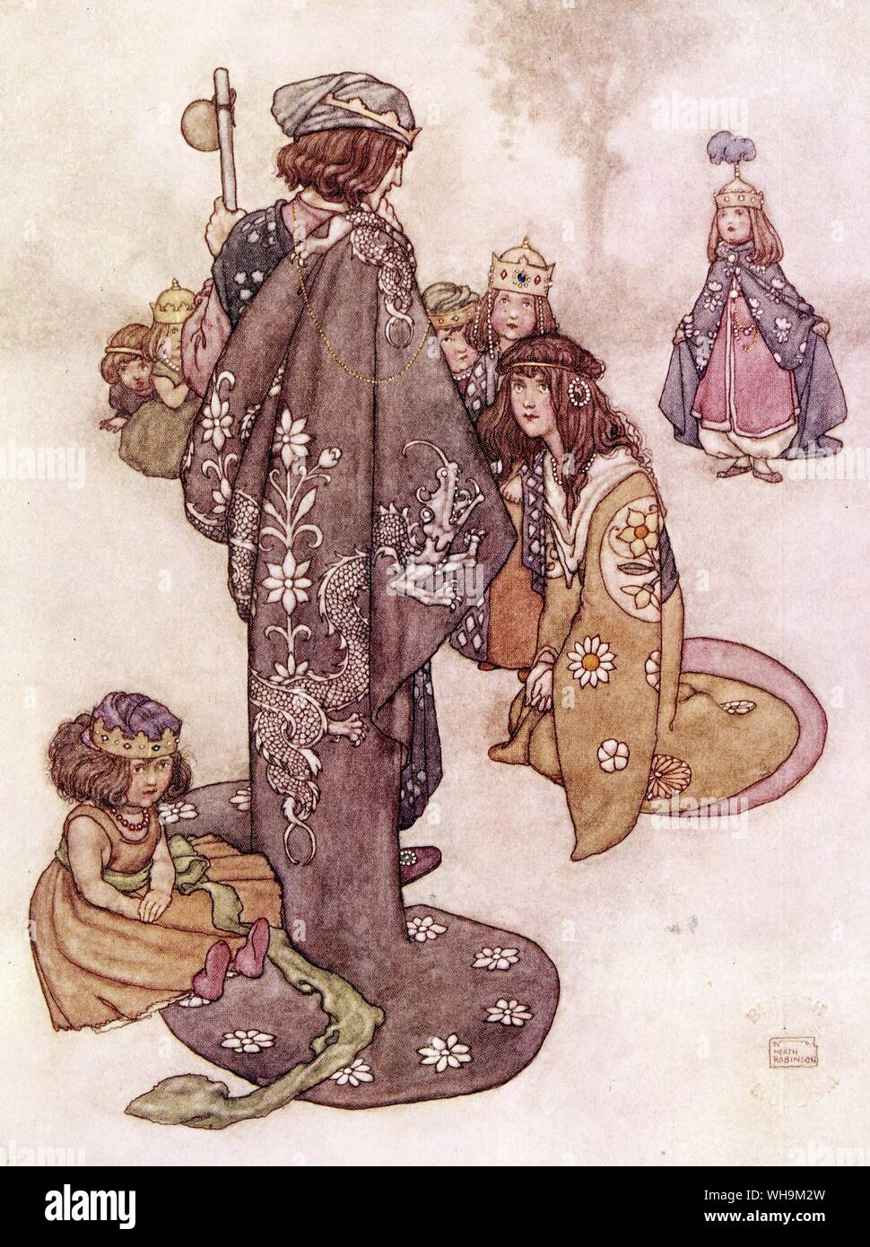 La vraie princesse ou la princesse sur le pois de Hans Andersen's Fairy tales 1917 Banque D'Images