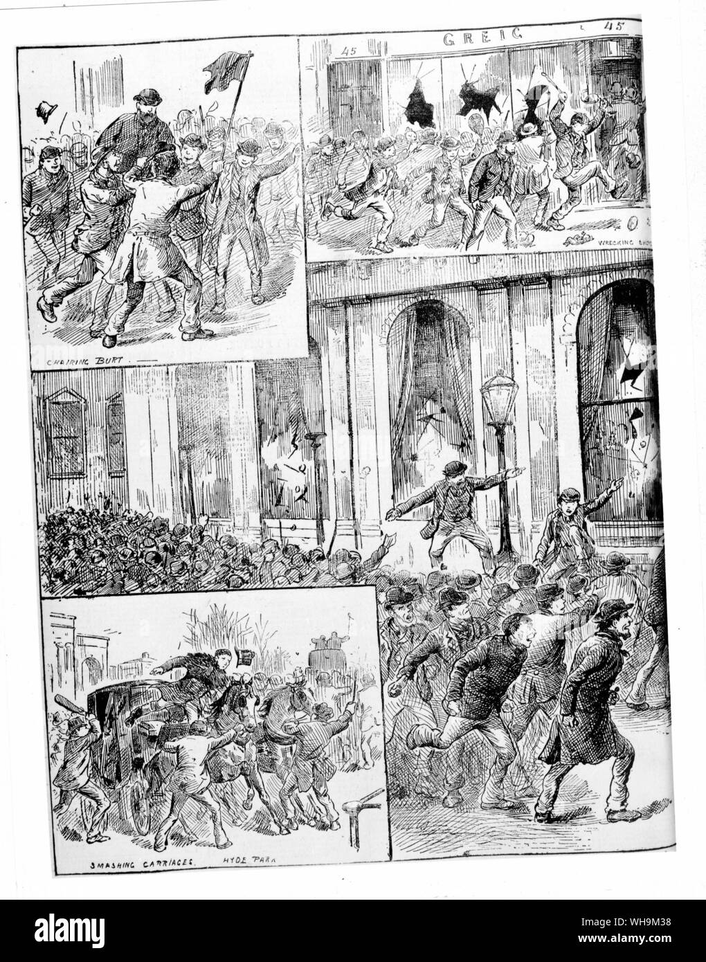 Actualités en images Samedi 20 Février 1886 : émeutes de Londres. Banque D'Images
