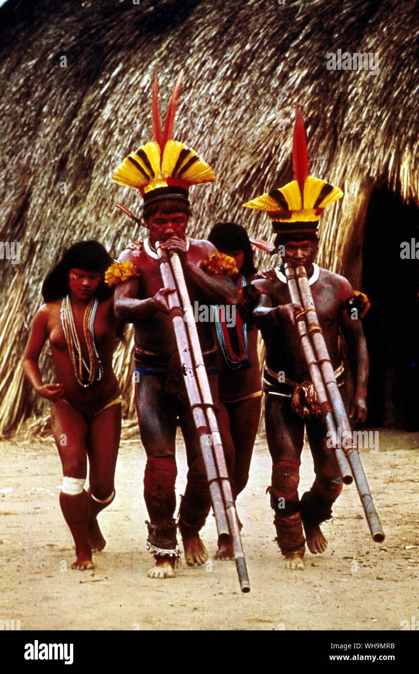 Cérémonie Brésil Kuarup Xingu Banque D'Images