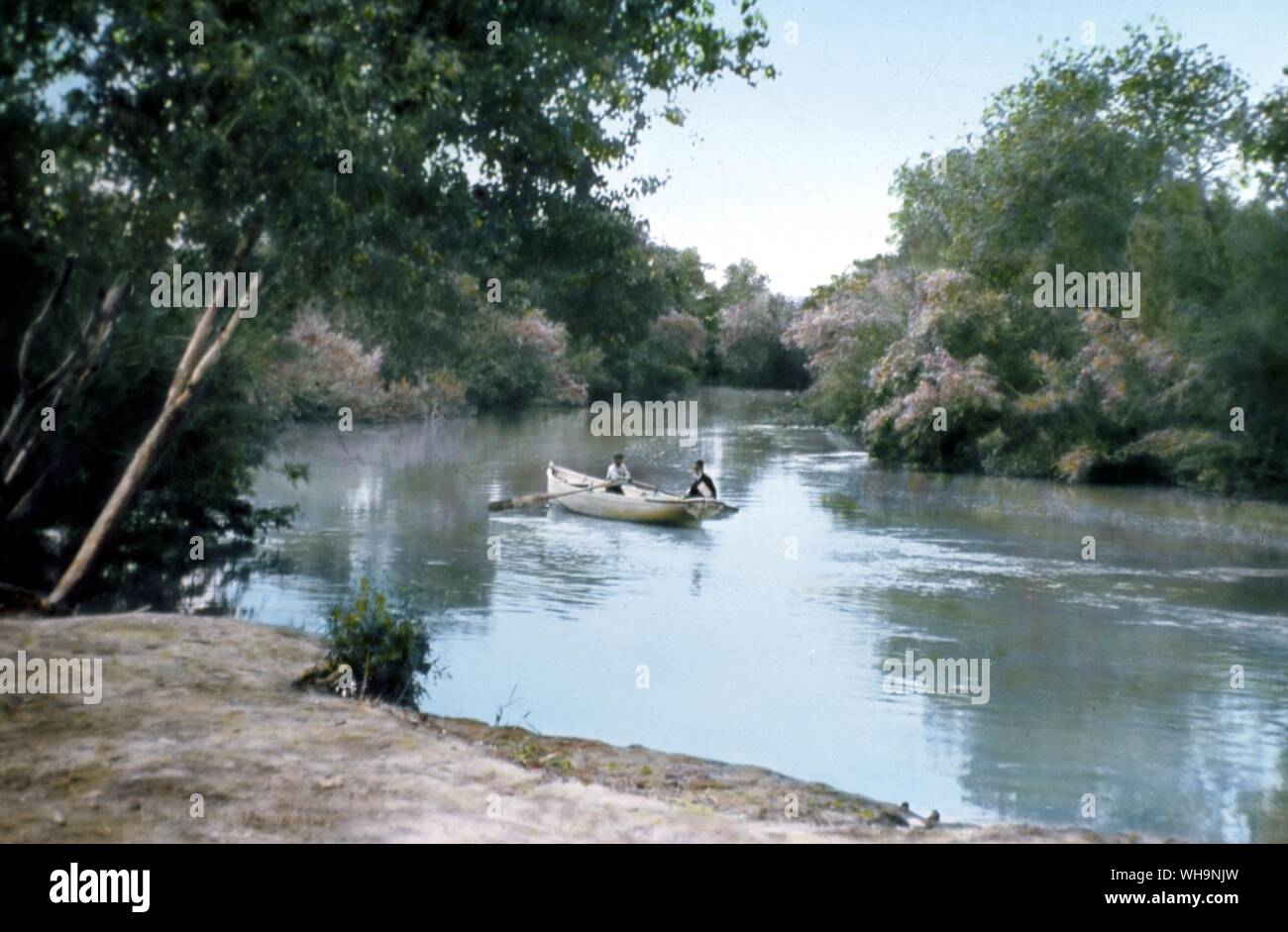 River Jordan lieu de Baptême Israël Banque D'Images