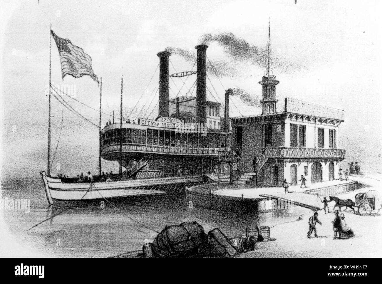 'La ville de Memphis est le plus grand bateau dans le commerce... Je peux obtenir une réputation sur elle." Lettre à Orion, 1859 - photo de la biographie de Mark Twain Banque D'Images