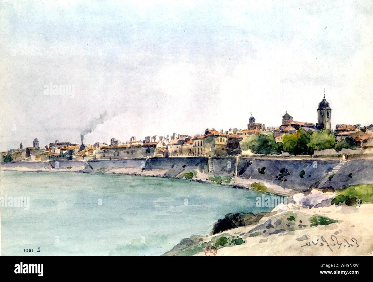 Le Rhône à Arles par Ed Le Fevre - l'idée principale du voyage est... de se reposer jusqu'à partir de visites. Banque D'Images