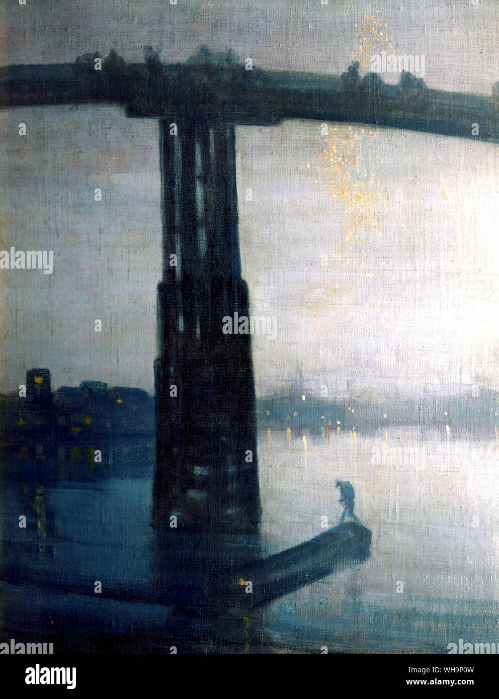 Old Battersea Bridge : Nocturne, bleu et or, par James A. McNeill Whistler Banque D'Images