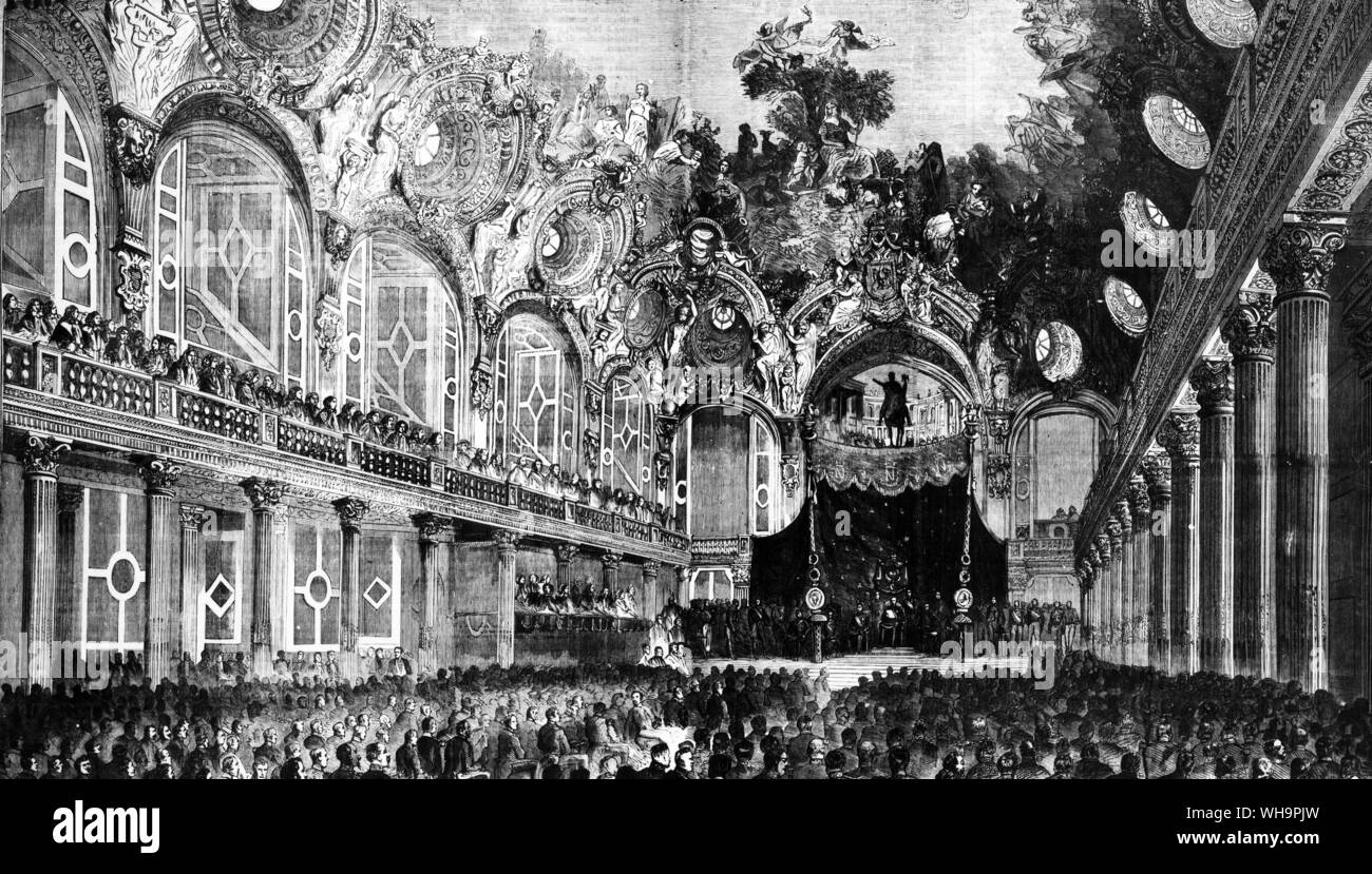 Napoléon III au Louvre, dans la salle des Etats, 1er mai 1860. Banque D'Images