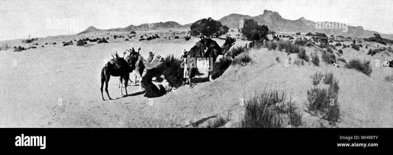 ILN c.1890 : Sahara Occidental : un détachement de Maharists de Touggourt, au cours de l'expédition à Djanet. Banque D'Images