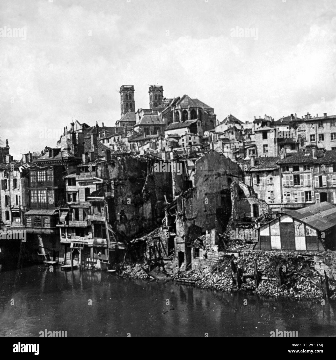WW1/France : Scène de ruines à Verdun. 1918 Banque D'Images