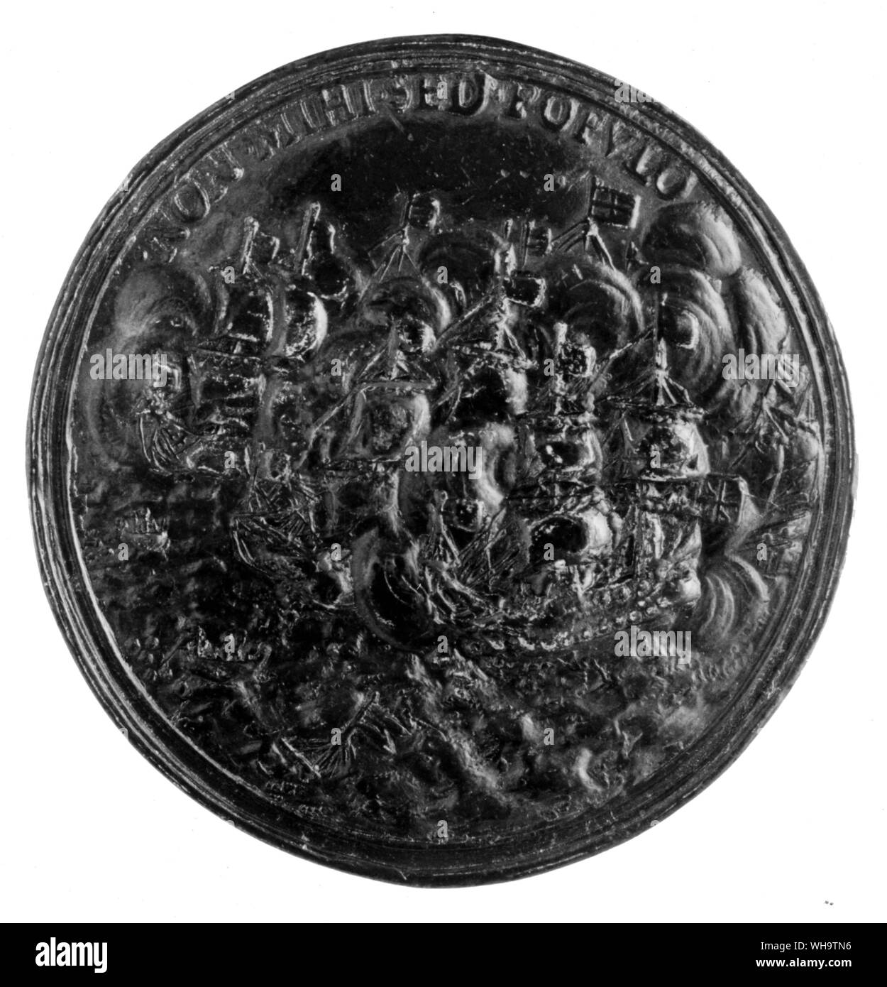 Médaille représentant les différends avec la Hollande en 1662. Banque D'Images