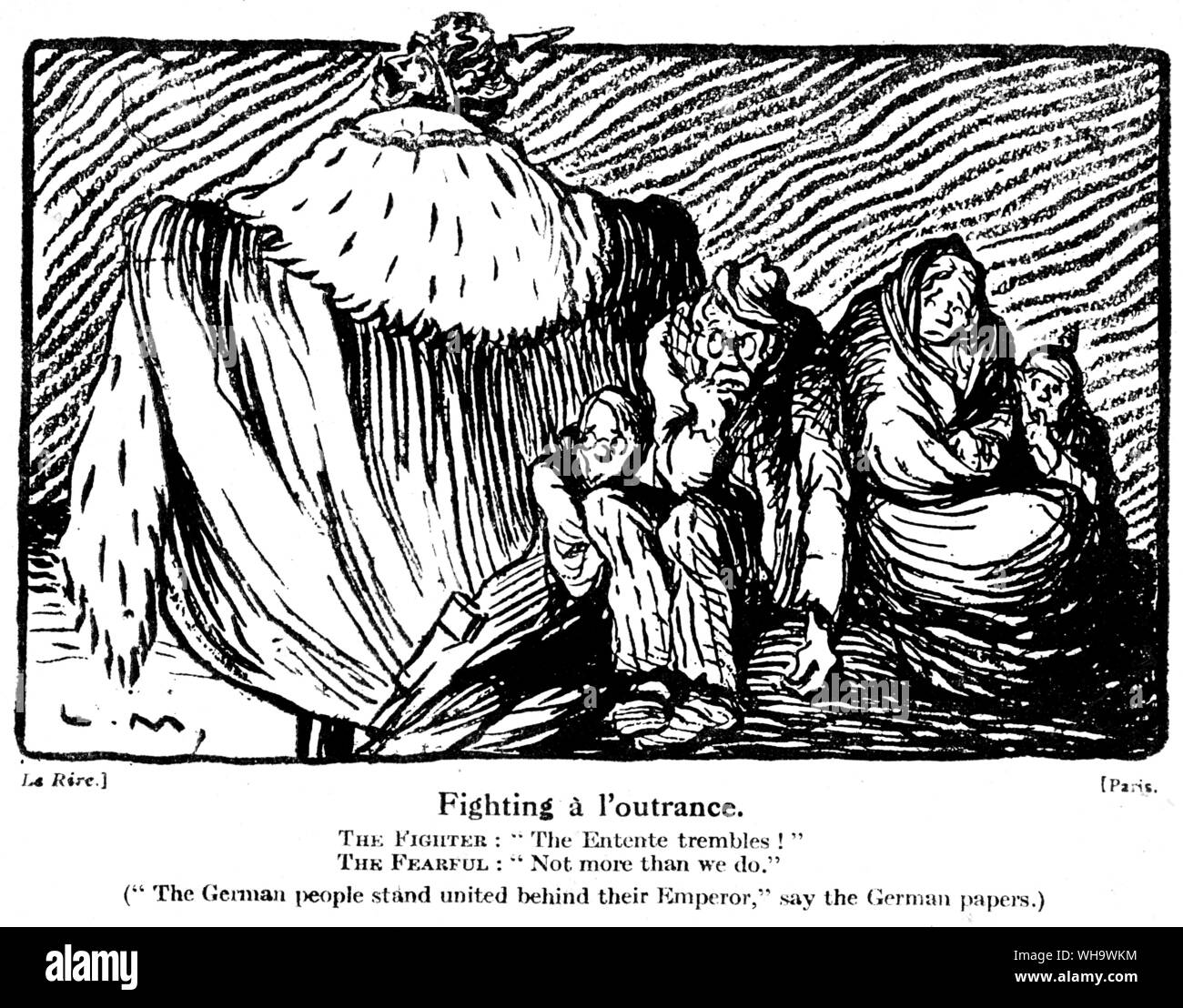 WW1/ "Lutter contre une l'outrance." French war caricature. Banque D'Images