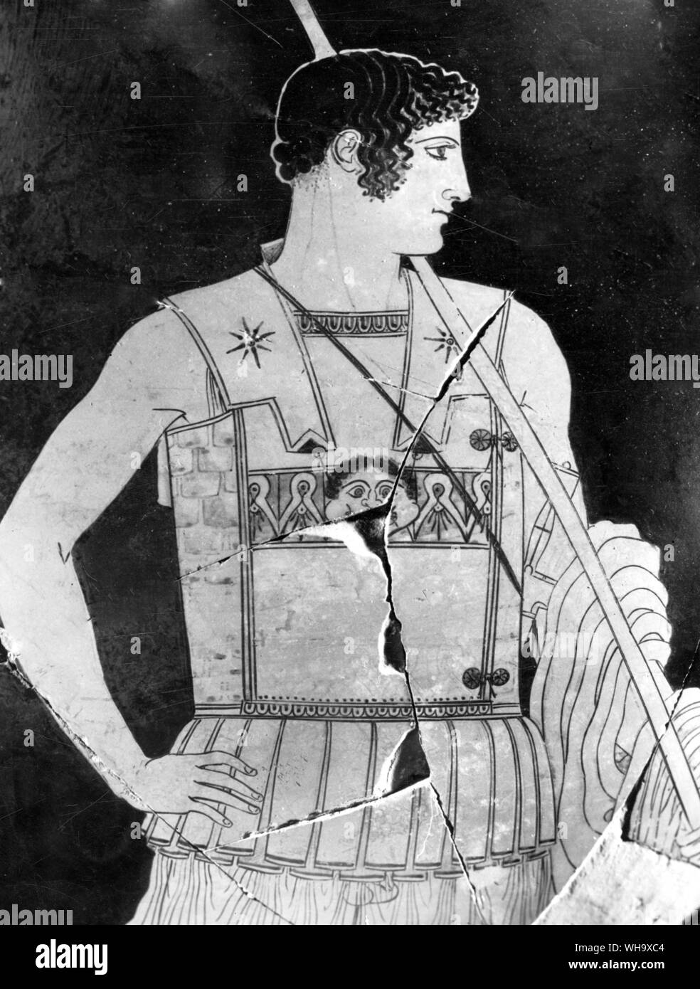 Alexander's ancêtre héroïque, Achille, à partir d'un vase peint par le milieu du cinquième siècle maître Grenier connu sous le nom de "peintre" d'Achille Banque D'Images