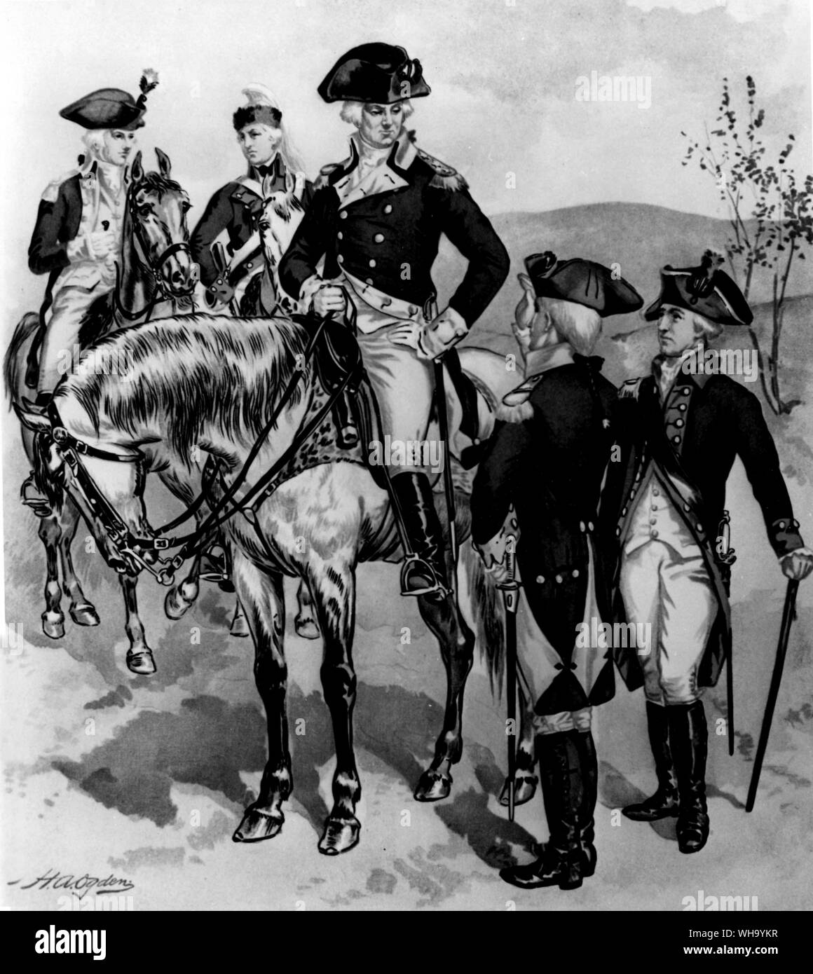 Commandant en chef/ Aide de Camp agents de première ligne, etc... (Des militaires français ?). 1779/1783. 18e siècle. Banque D'Images