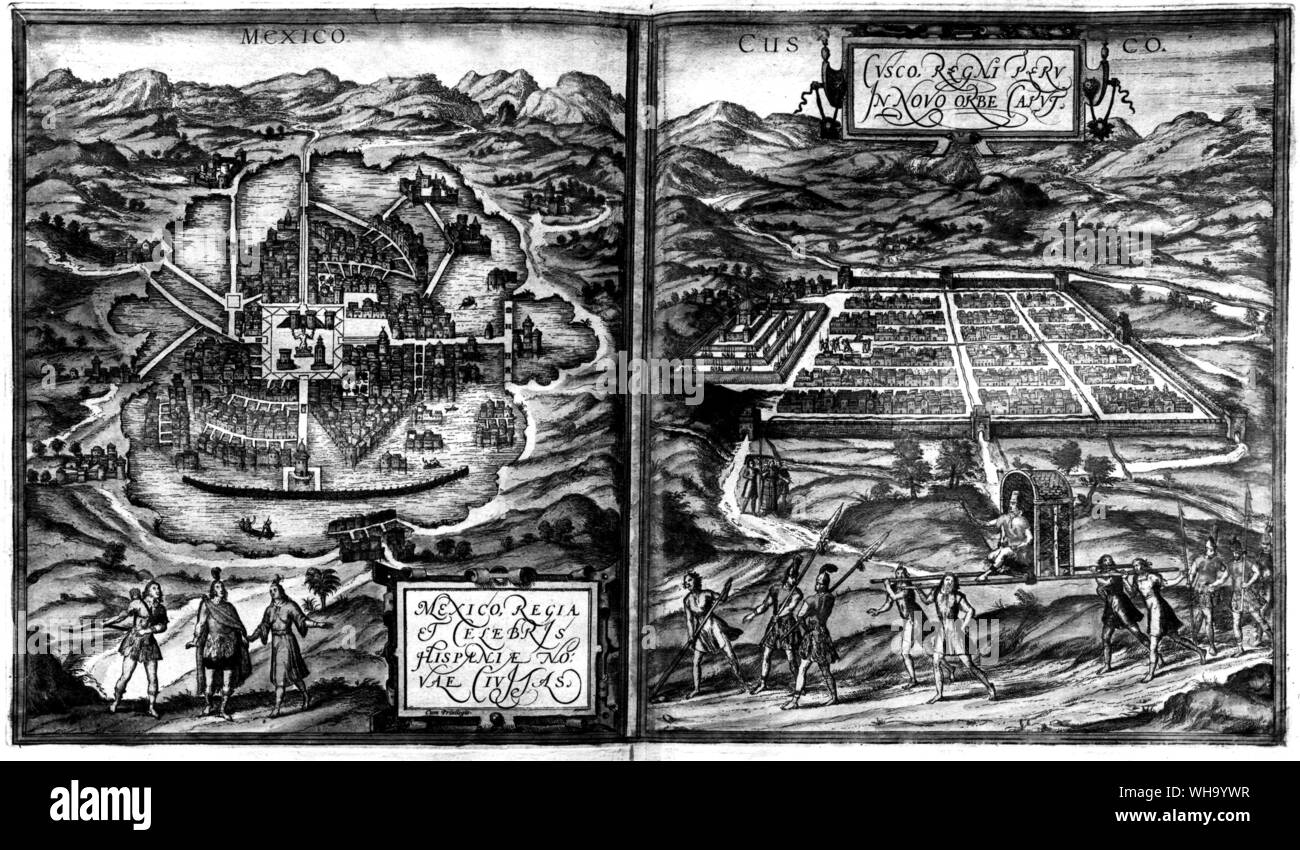 Vues du Mexique et de Cuzco, 1601. Banque D'Images