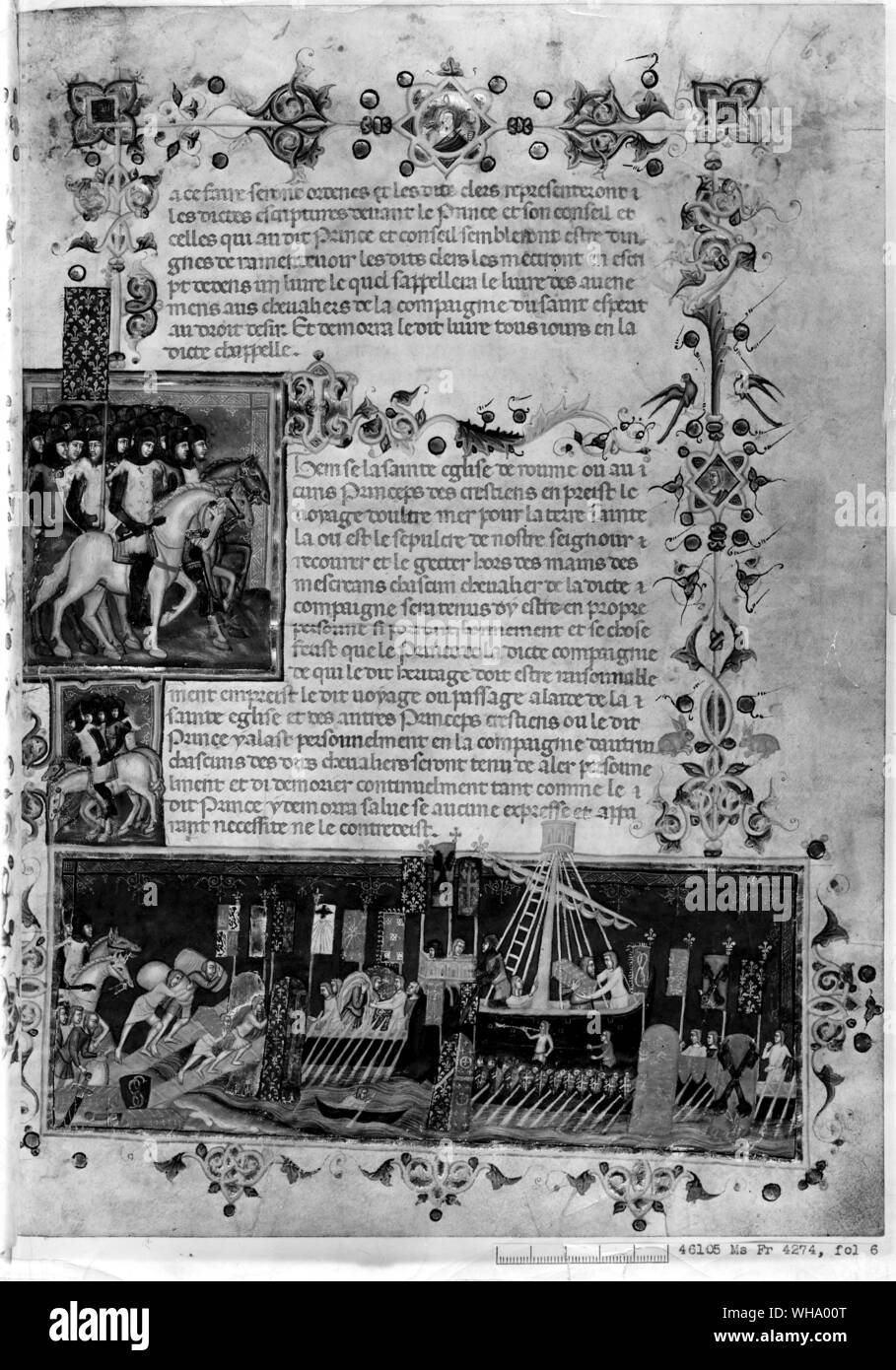 L'embarquement des croisés pour la Terre Sainte en 1352. Banque D'Images