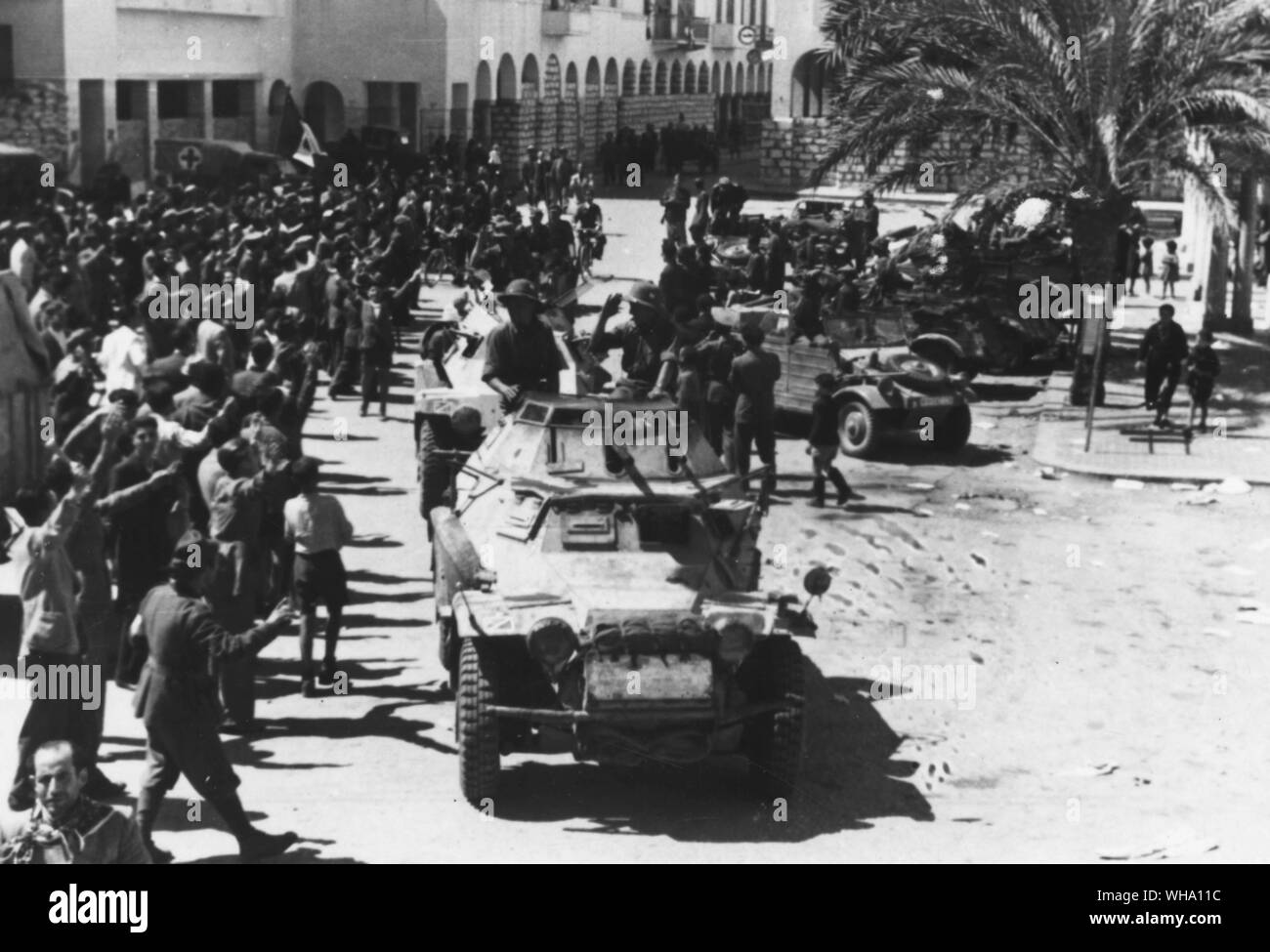 WW2 : Premier atterrissage allemande en Afrique du Nord. Tripoli ( ?). Banque D'Images