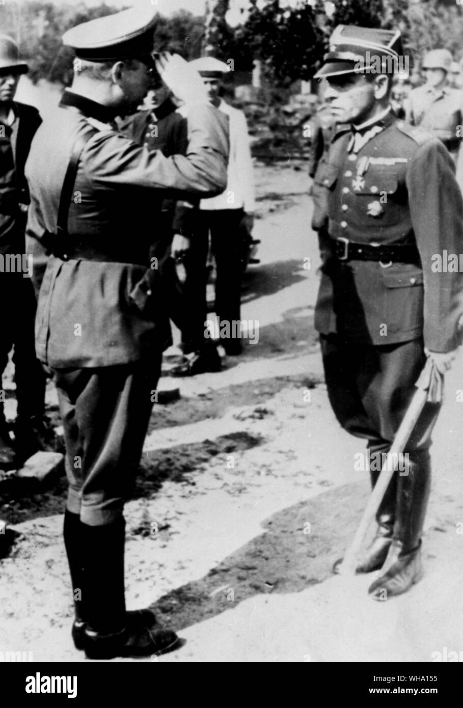 WW2 : deux officiers de l'armée. Banque D'Images