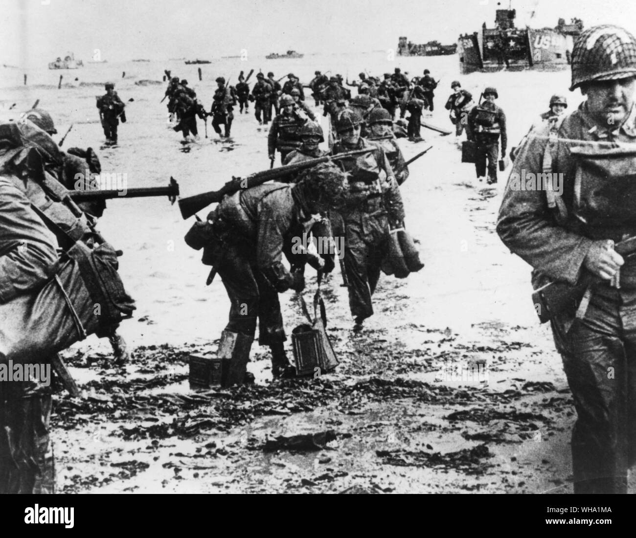 WW2 : jour j par les troupes américaines. Juin 1944 Banque D'Images