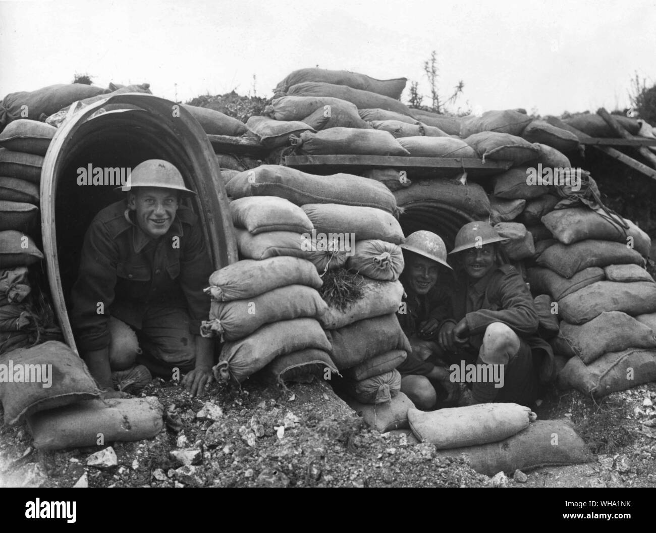 WW1 : Bataille de la crête de Bazentin. Soldats britanniques en allemand les étangs. Mametz, 17 juillet 1916. Banque D'Images