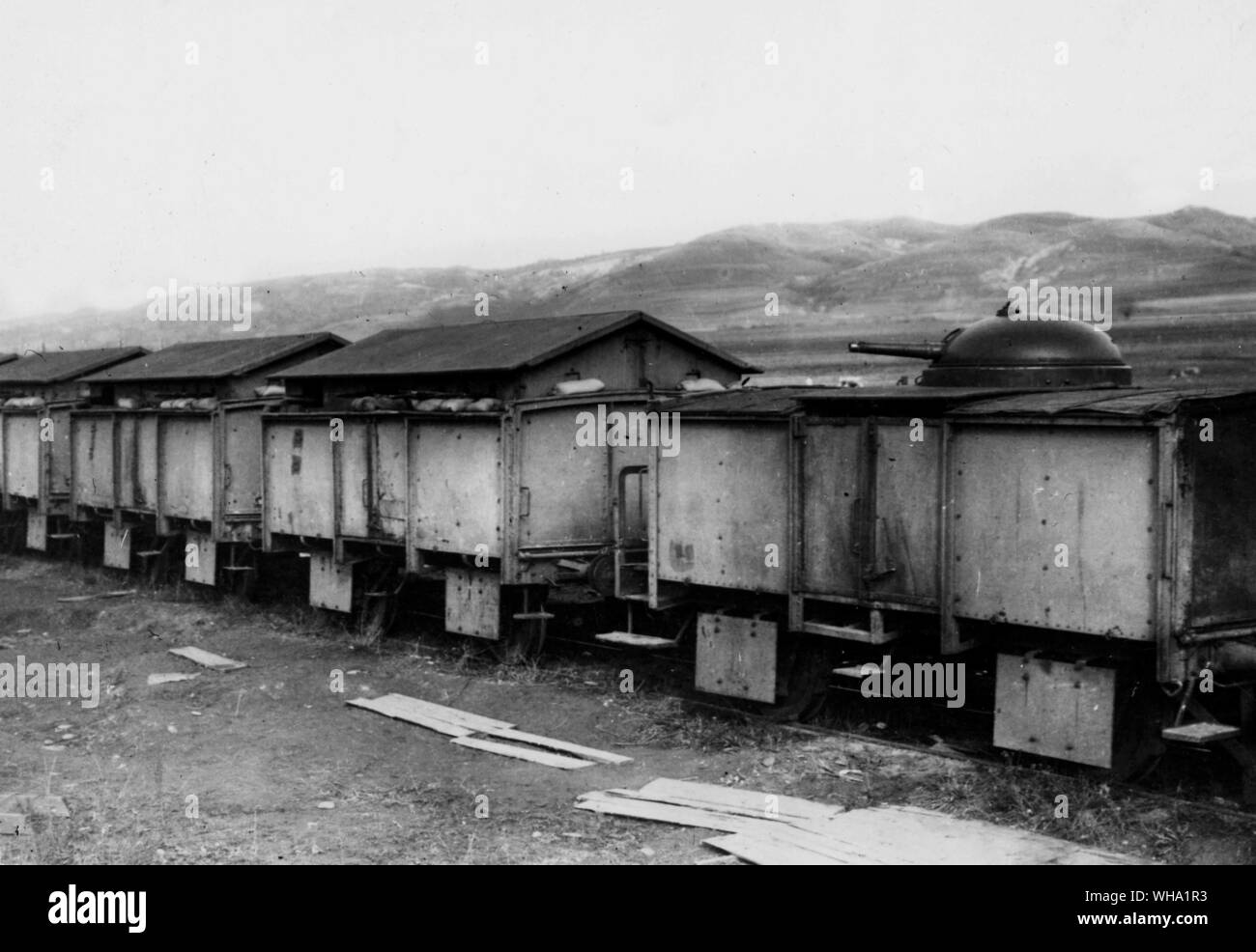 WW2 : train blindé allemand utilisé sur le front roumain. Banque D'Images