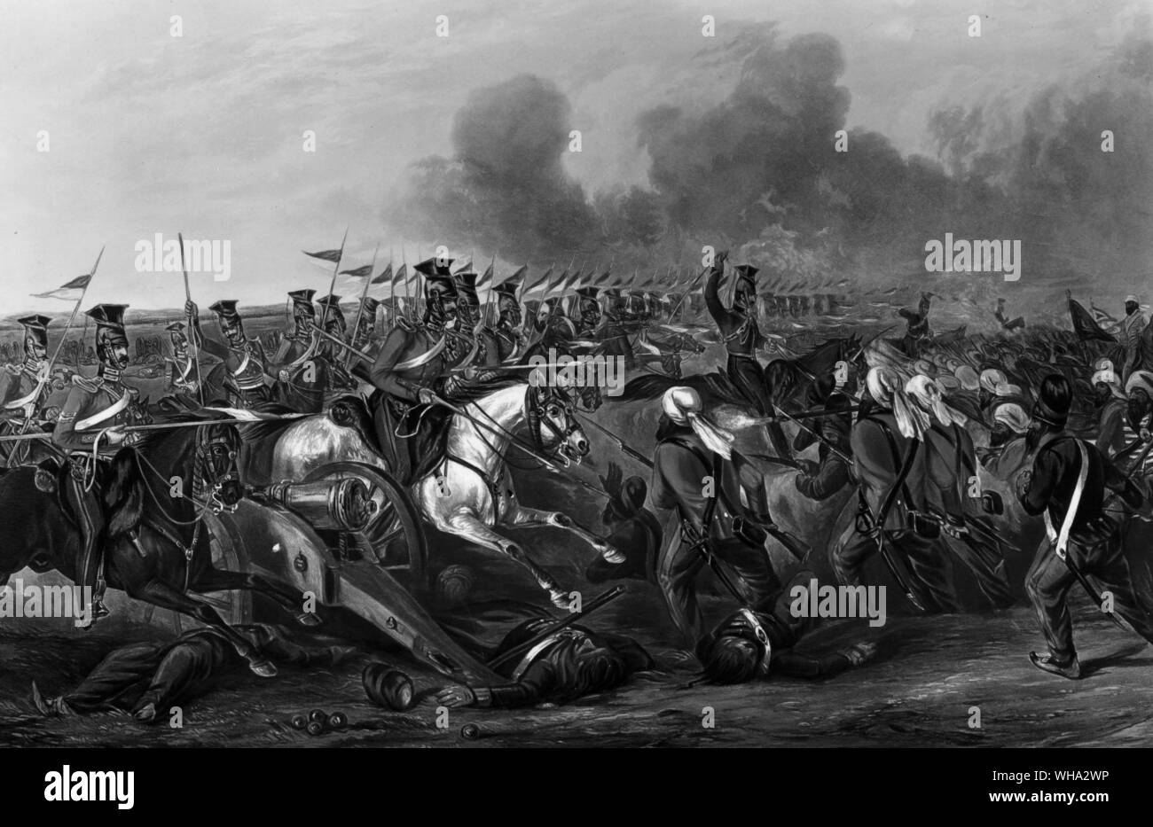 Responsable de la 16e Queen's own lancers à la bataille d'Aliwal, 28 janvier 1846. Banque D'Images