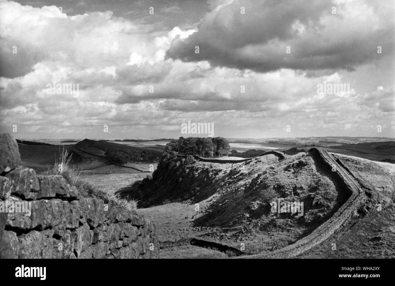 Mur d'Hadrien, dans le Northumberland. Banque D'Images