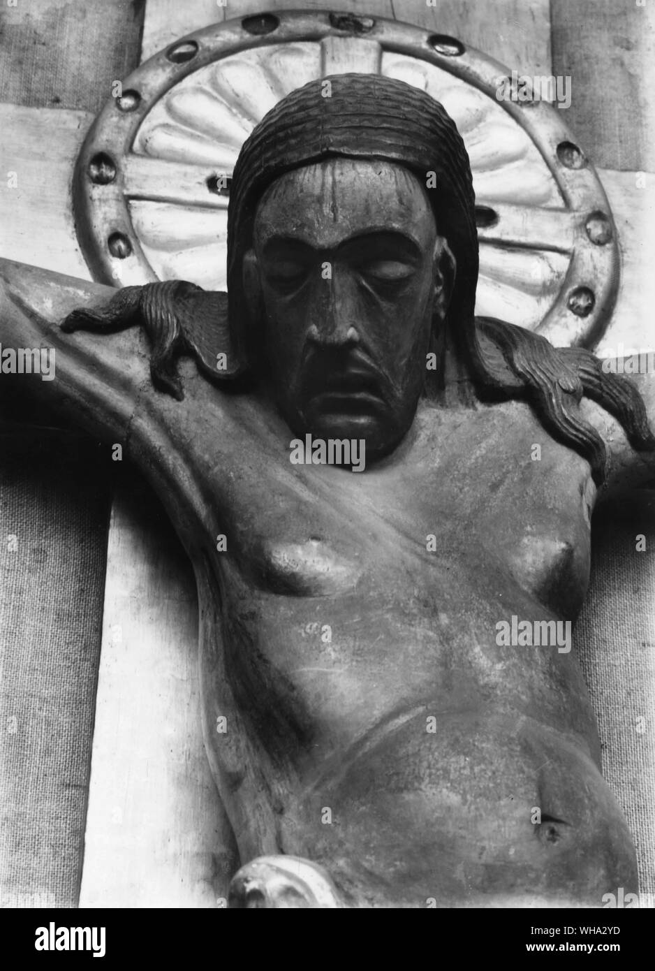Détail du crucifix, c.970. - La cathédrale de Cologne. Banque D'Images