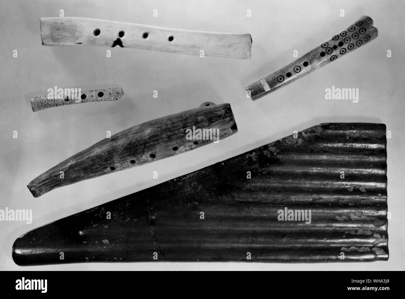 Pérou : les instruments de musique. La flûte de Pan et de l'ocarina période pré-Inca. Banque D'Images