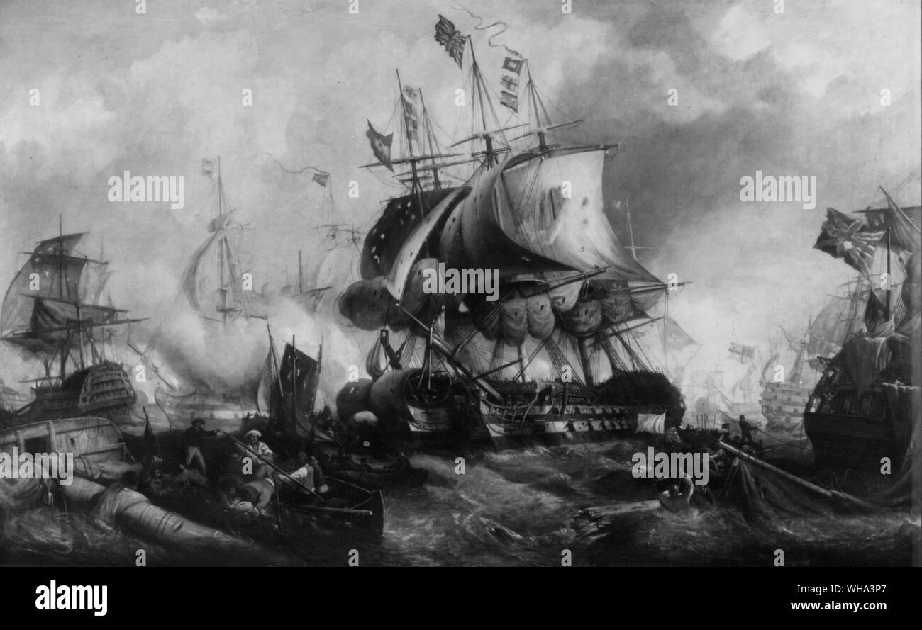 Bataille de Trafalgar, 1805 par W E D Stuart. Banque D'Images