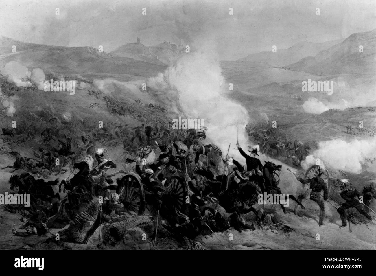 La charge de cavalerie à Balaklava. Le 25 octobre 1864. Banque D'Images