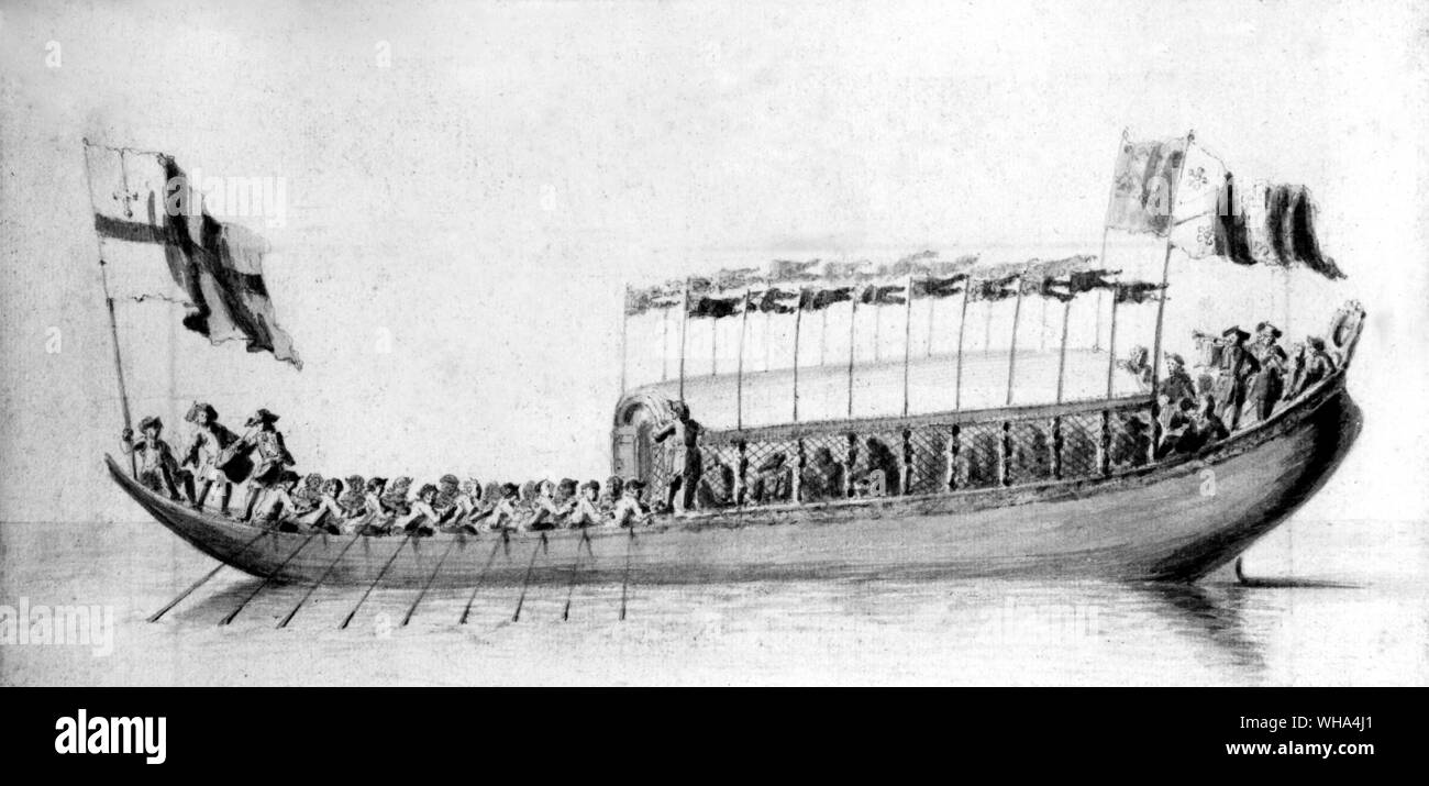 Le Maire avec le nombre d'Échevin passe dans sa barge à Westminster - Bibliothèque Pepys - Samuel Pepys, diariste et administrateur de la marine anglaise ; conservés diary 1660-1669 1893-1899 (publié) ; président de la Société royale d' 1684-1686 1633-1703 . . . . . Banque D'Images