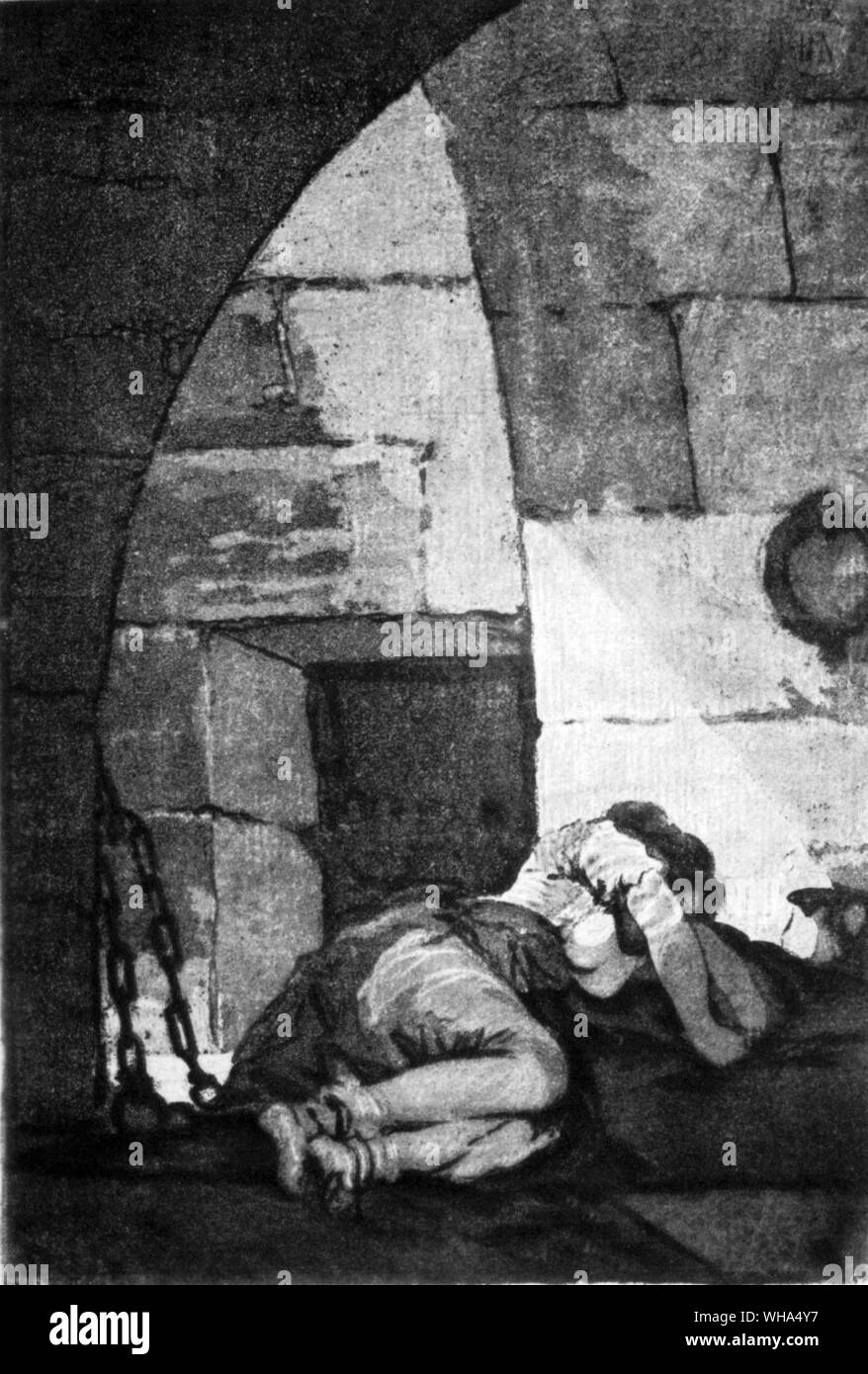 Femme en prison. Banque D'Images