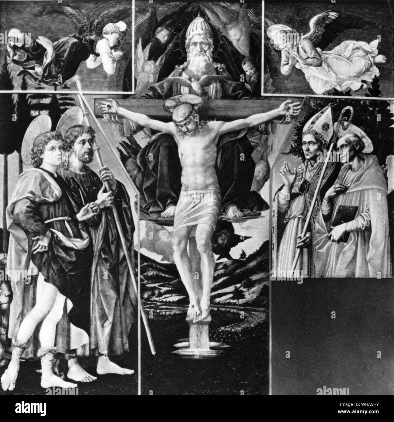 La Trinité . L'assemblage des pièces d'Pesellinos grand autel morceau à la Galerie Nationale Banque D'Images