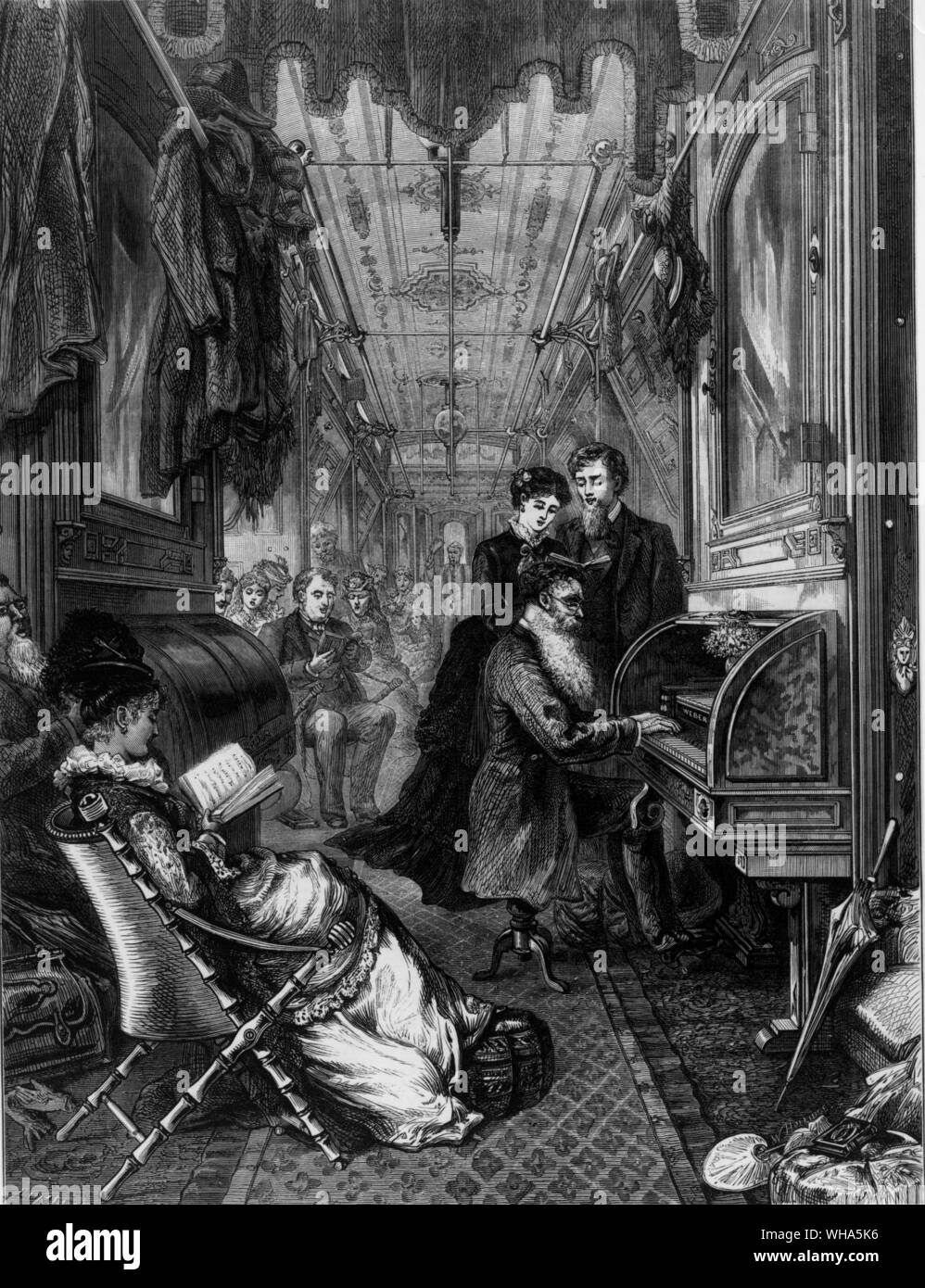 Dimanche sur l'Union Pacific Railway. 1875 Banque D'Images