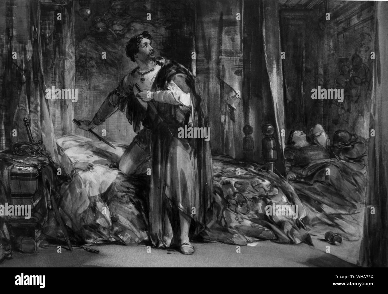 Macbeth. La scène de meurtre par George Catterhole. 1850 Banque D'Images