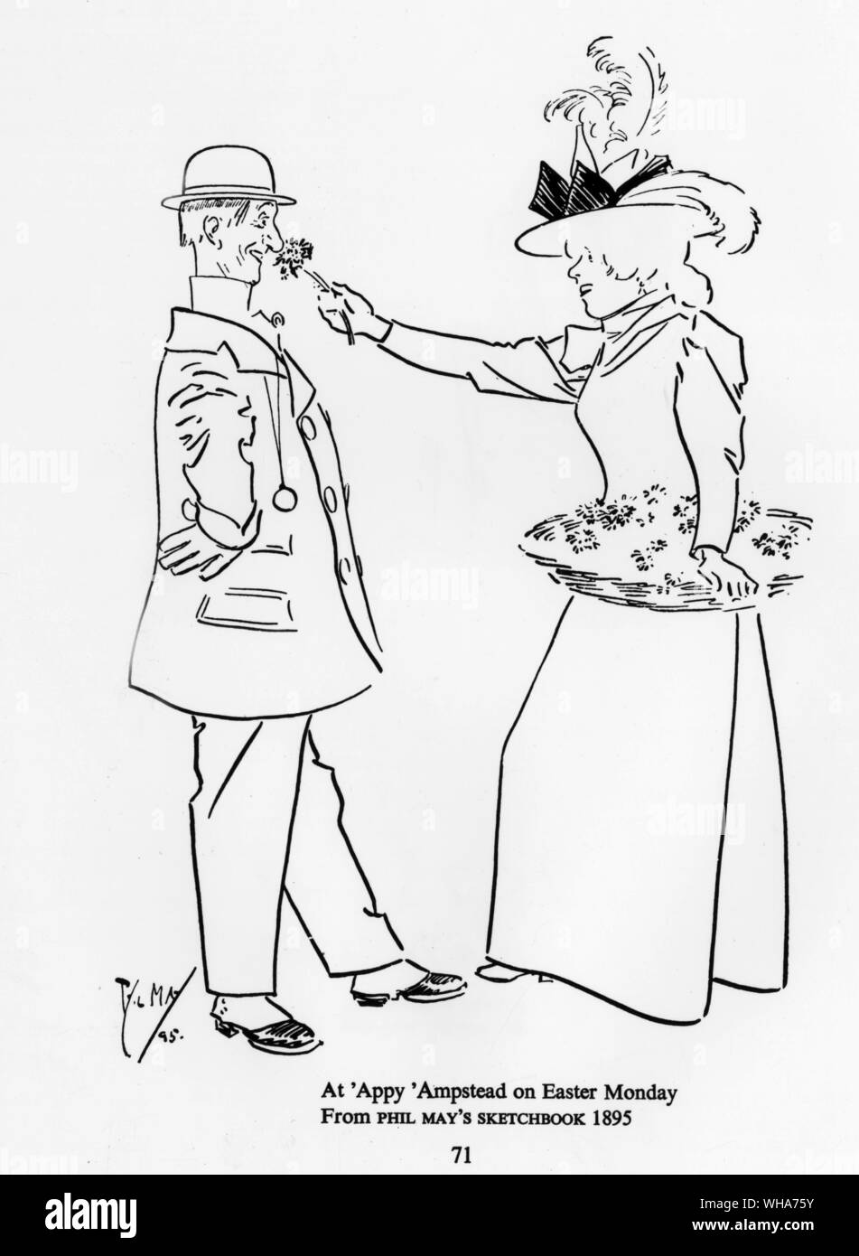 À 'Appy 'Ampstead le lundi de Pâques. De Phil's Sketchbook Mai 1895. Londres Banque D'Images