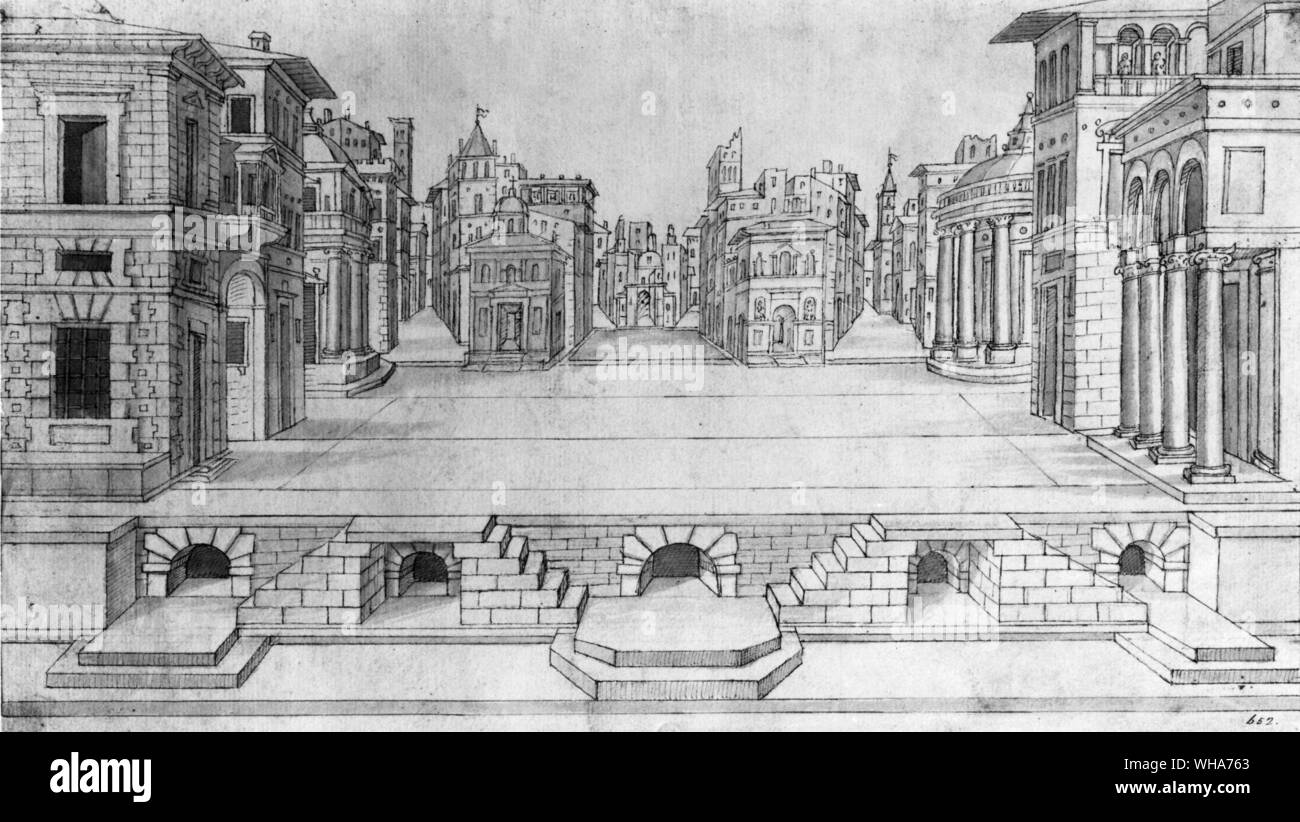 L'étape italienne anon design fin du 16e siècle Banque D'Images