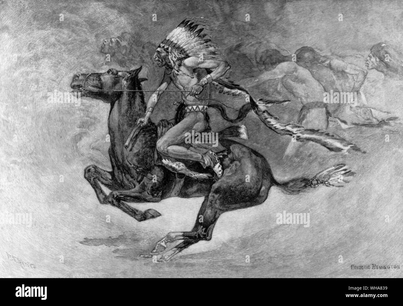 Une fantaisie de la Pony danse de guerre. Frederic Remington. 1891. . Banque D'Images