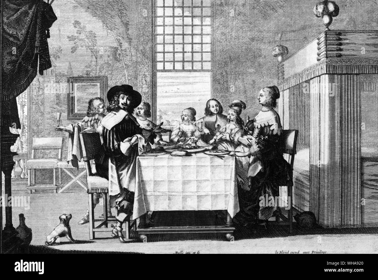 La vie de famille Abraham Bosse. 17e siècle Banque D'Images