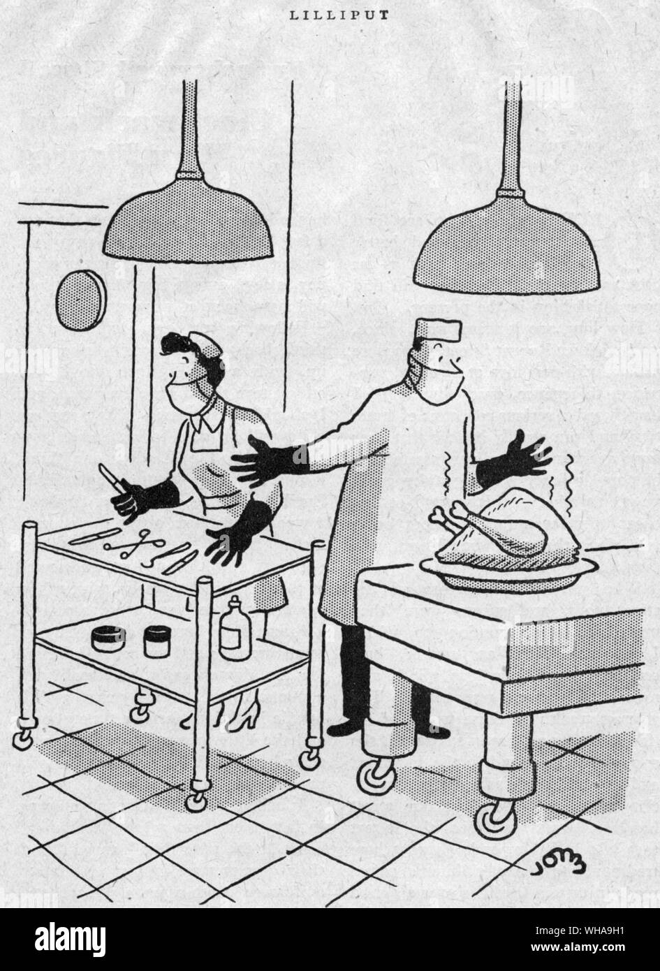 Pour dire la vérité je suis juste redouter la vaisselle !. Lilliput Janvier 1948 Banque D'Images