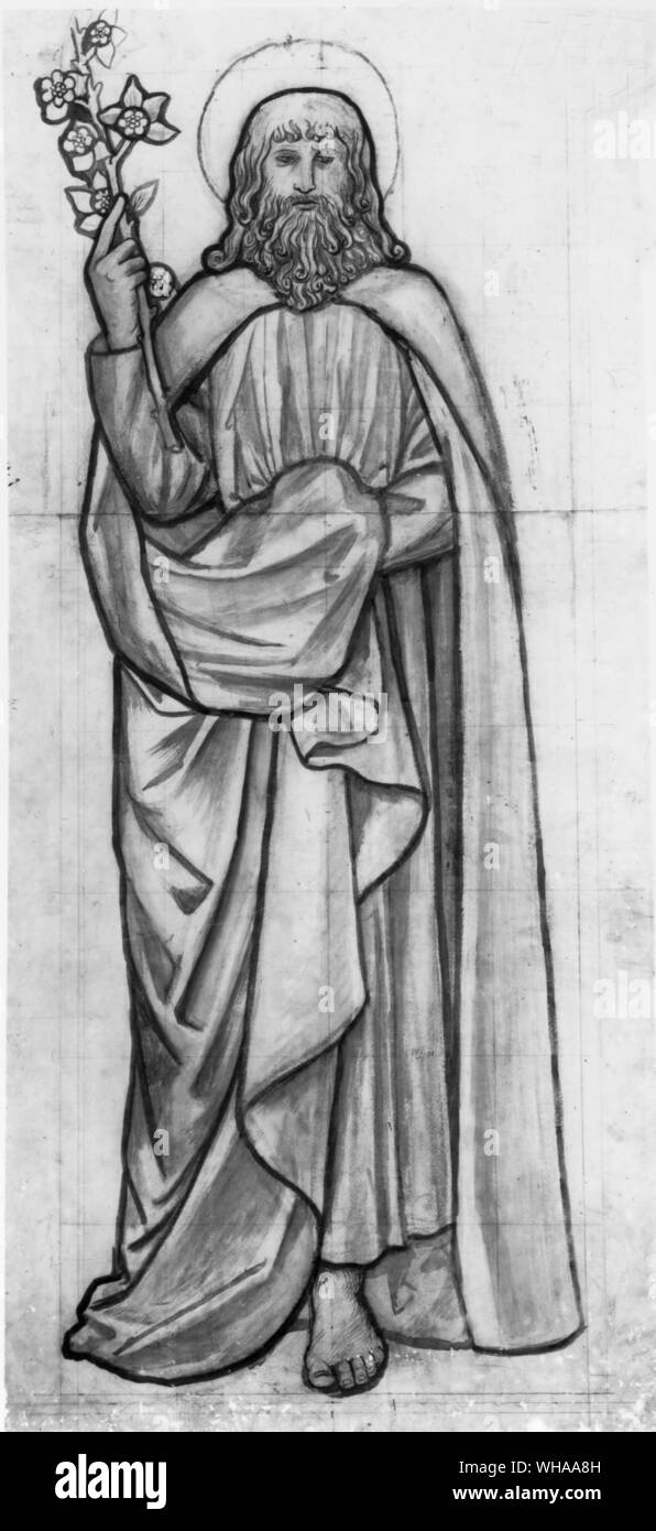 Joseph d'Arimathie. par William Morris. pour vitrail. Joseph d'Arimathie était un disciple de Jésus, qui, selon le livre de Matthieu 27:57-60, Ponce Pilate a demandé la permission de prendre le corps mort de Jésus afin de le préparer pour l'enterrement. Il a également fourni la tombe où le Seigneur crucifié a été portée jusqu'à sa résurrection. Joseph est mentionné dans un certain nombre de fois dans les passages parallèles de Marc, Luc et Jean, mais rien d'autre n'est entendu au sujet de ses activités plus tard.. Banque D'Images