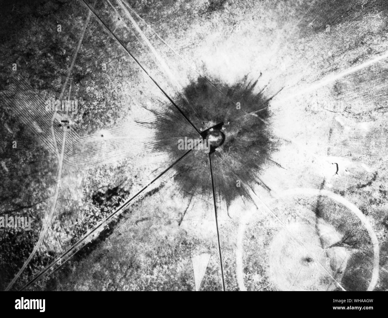Alamogordo au Nouveau-Mexique. Trinity cratère. Essai Trinity 16 juillet 1945. . Banque D'Images