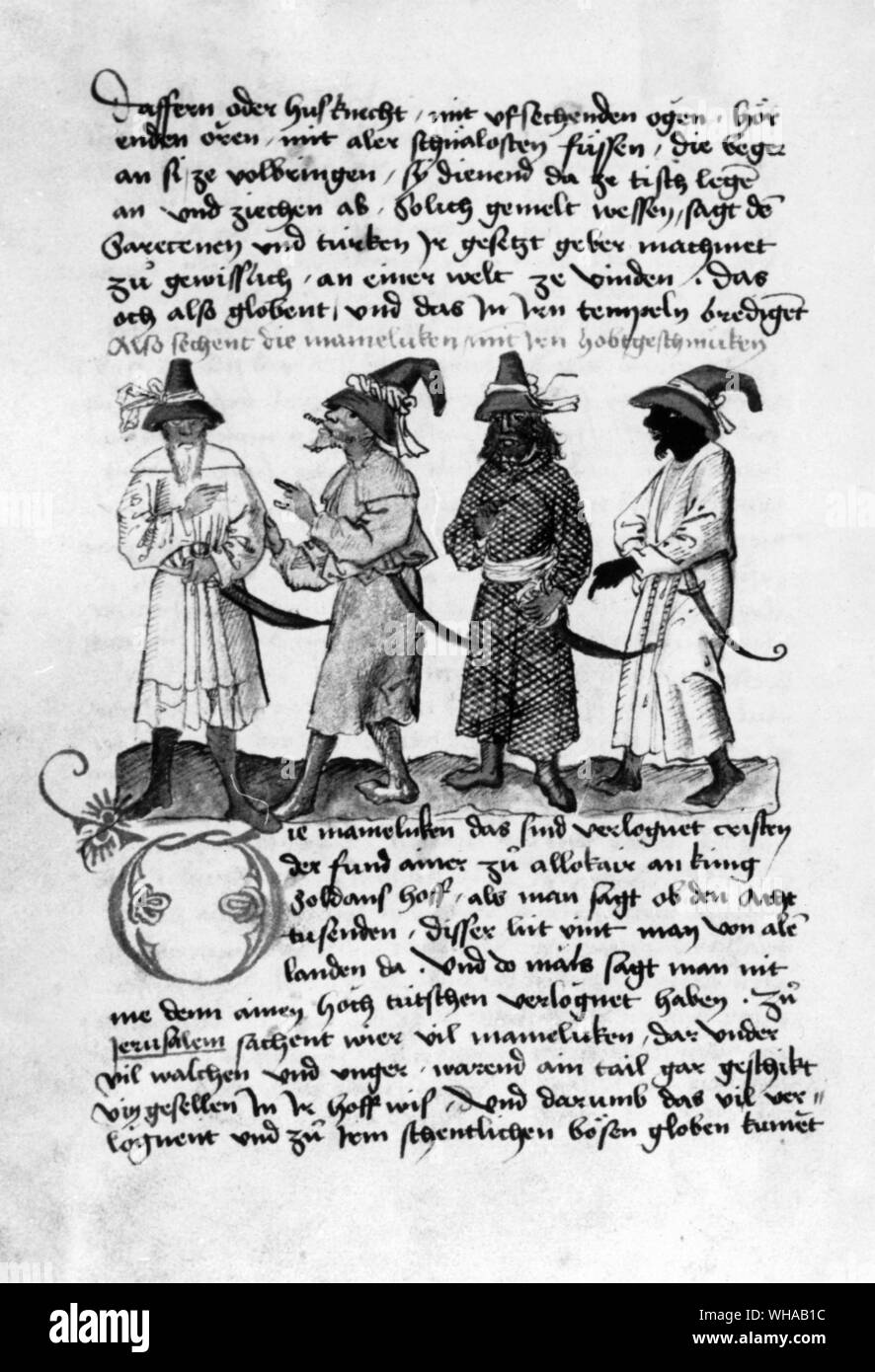 Mamelouks. En 1260 les dirigeants de l'Égypte mamelouk a conquis la Palestine et est devenu le nouveau maître de Jérusalem. Alors que l'alésage de Jérusalem mamelouk premier importance religieuse, politiquement, il est insignifiant. Les Mamelouks étaient des soldats qui avaient été portées à l'Egypte en tant que propriété de la règle de la steppe d'Asie centrale.Depuis qu'ils avaient été transférés dans le pli de l'Islam, ils ont senti un profond attachement à cette religion. Cela a été reflété dans la construction intensive de Jérusalem, qui a laissé sa marque sur la vieille ville jusqu'à ce jour, en particulier autour du Mont du Temple,.. Banque D'Images