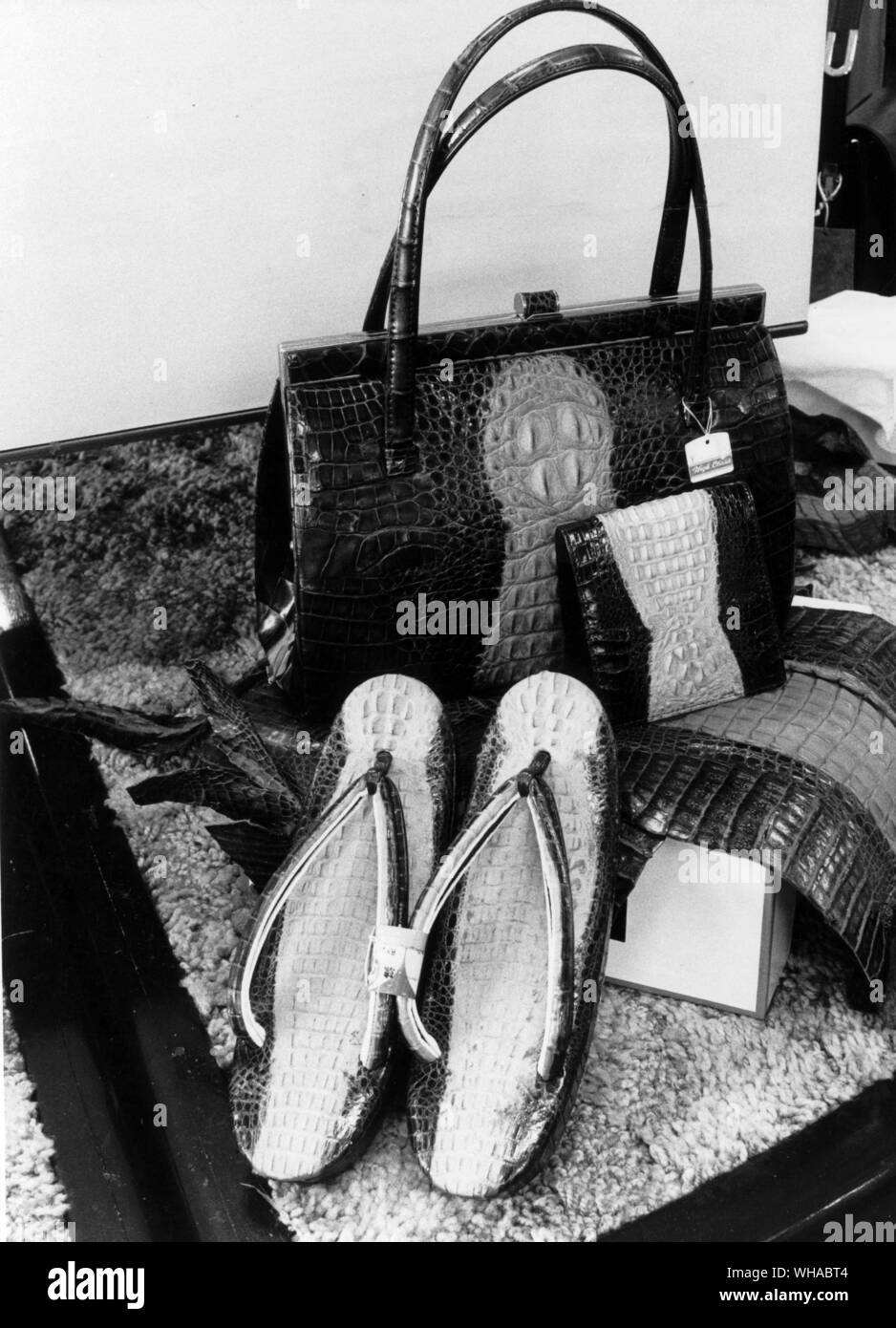 Produits pour la peau de crocodile Banque D'Images