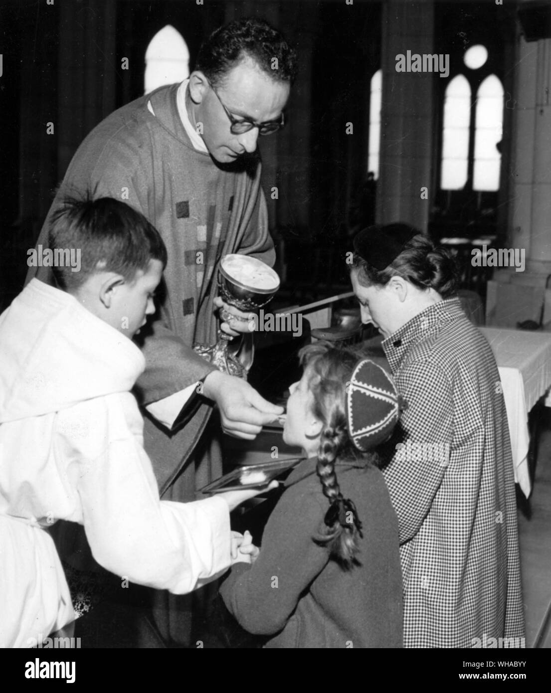 Dans l'ouest de communion rite a, pendant des siècles, été undet sous forme de pain seulement Banque D'Images