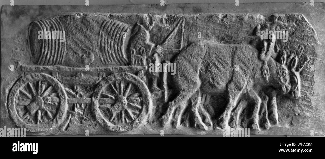 Transport de fût de vin sur un chariot. Relief Gallo Romaine Banque D'Images