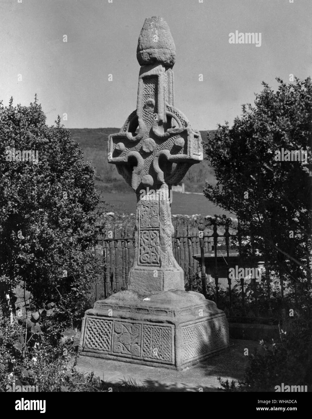 Croix monumentale la mi 8ème siècle . Kilkieran. Kilkenny Irlande Banque D'Images