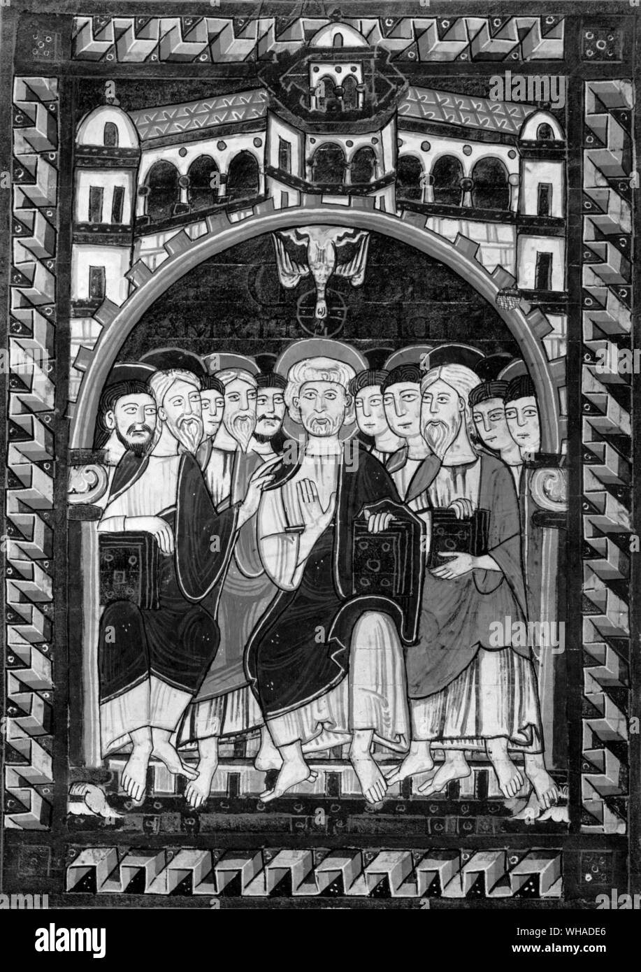 12e siècle la représentation de la Pentecôte Banque D'Images