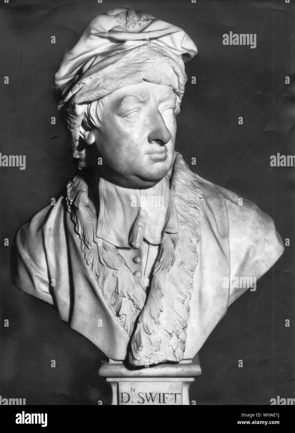 Louis François Roubiliac. Buste de Johnathan Swift. avant 1749. Trinity College Dublin Banque D'Images