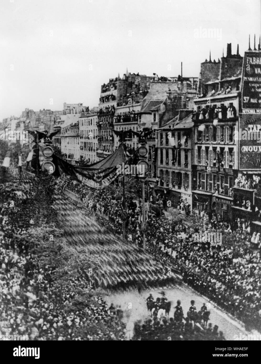 Retour de l'armée d'Italie sous Napoléon III. 2e guerre italienne 1859 Banque D'Images